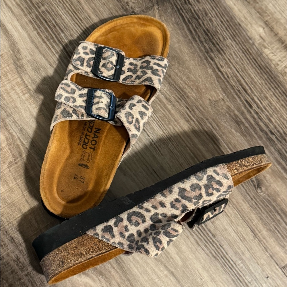 Santa Barbara Naot Leopard Print Sandals